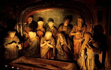 France, Haute-Marne (52), Chaumont, basilique Saint Jean Baptiste, mise au tombeau (1471)