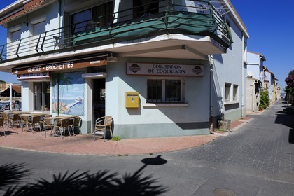 France, Hérault (34), Sète, quartier de la Pointe Courte, village de pêcheurs donnant sur l'étang de Thau, bar restaurant Le Passage