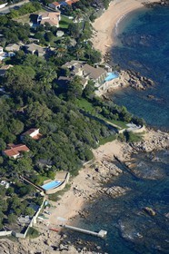 France, Corse du Sud, Gulf of Ajaccio, the coast towards Isolella (aerial view)