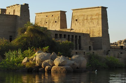 Egypte, Haute-Egypte, Nubie, vallée du Nil, Assouan, île d'Agilka, Philae classé Patrimoine Mondial de l'UNESCO, le temple d'Isis
