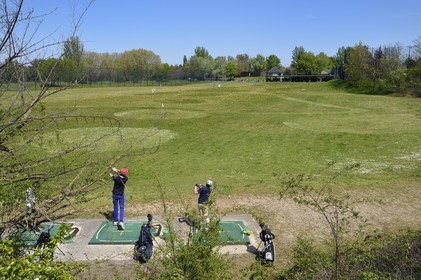 France, Val-de-Marne (94), Champigny-sur-Marne, practice du golf du parc du Tremblay