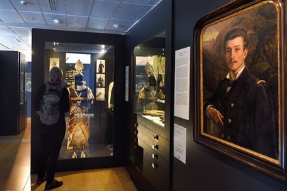 France, Charente-Maritime, Rochefort, Hèbre Museum, portrait of Pierre Loti of his real name Julien Viaud in ensign in Tahiti (by Marie Bon, 1875)