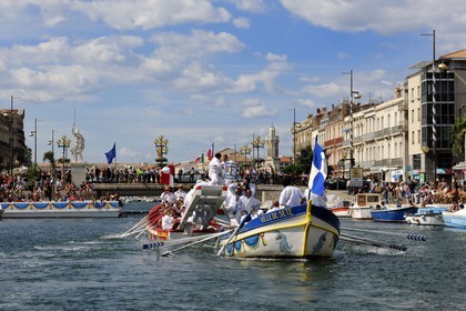 France, Hérault (34), Sète, canal Royal, fête de la Saint Louis, joutes sètoises