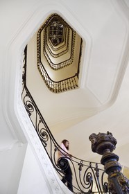 France, Alpes-Maritimes, Cannes, the Carlton palace on the boulevard de la Croisette, the staircase