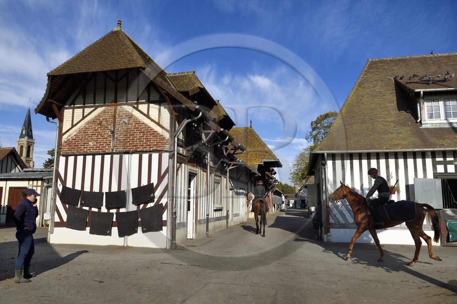 France, Calvados (14), Pays d'Auge, Deauville, Hippodrome de Deauville-La Touques, les écuries