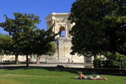 France, Herault, Montpellier, water Tower of the Promenade du Peyrou