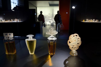 France, Bas-Rhin, Wingen-sur-Moder, Lalique museum, perfume bottles