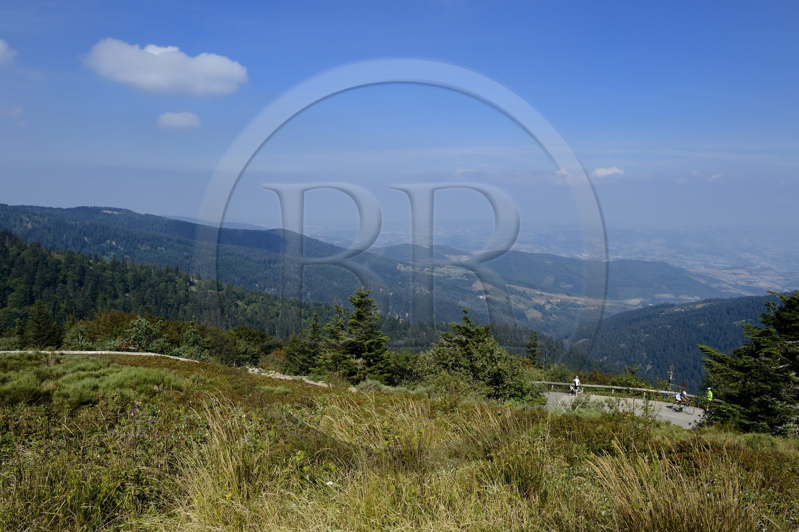 France, Loire (42), Parc Naturel Régional du Pilat, paysage vers le nord depuis le Crêt de l'Oeillon dans le massif du Pilat