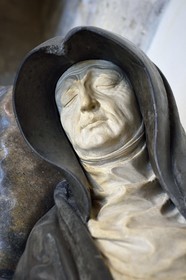 France, Meurthe-et-Moselle, Nancy, Palais Ducal (the Duke of Lorraine's Palace) houses the Historical Museum of Lorraine, Cordeliers Church, recumbent statue of the Duchess Philippe de Gueldre (detail) by the sculptor Ligier Richier (XVIth century)