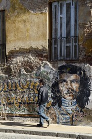 Argentina, Buenos Aires, San Telmo district, murals from the pasaje de San Lorenzo with Che Guevara