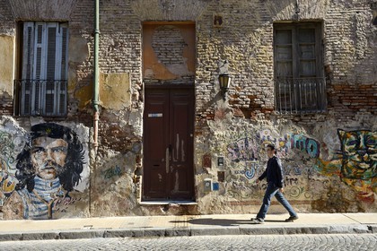 Argentina, Buenos Aires, San Telmo district, murals from the pasaje de San Lorenzo with Che Guevara