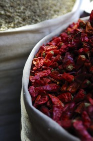 Egypte, Haute Egypte, vallée du Nil, Louxor, le souk, étal d'épices