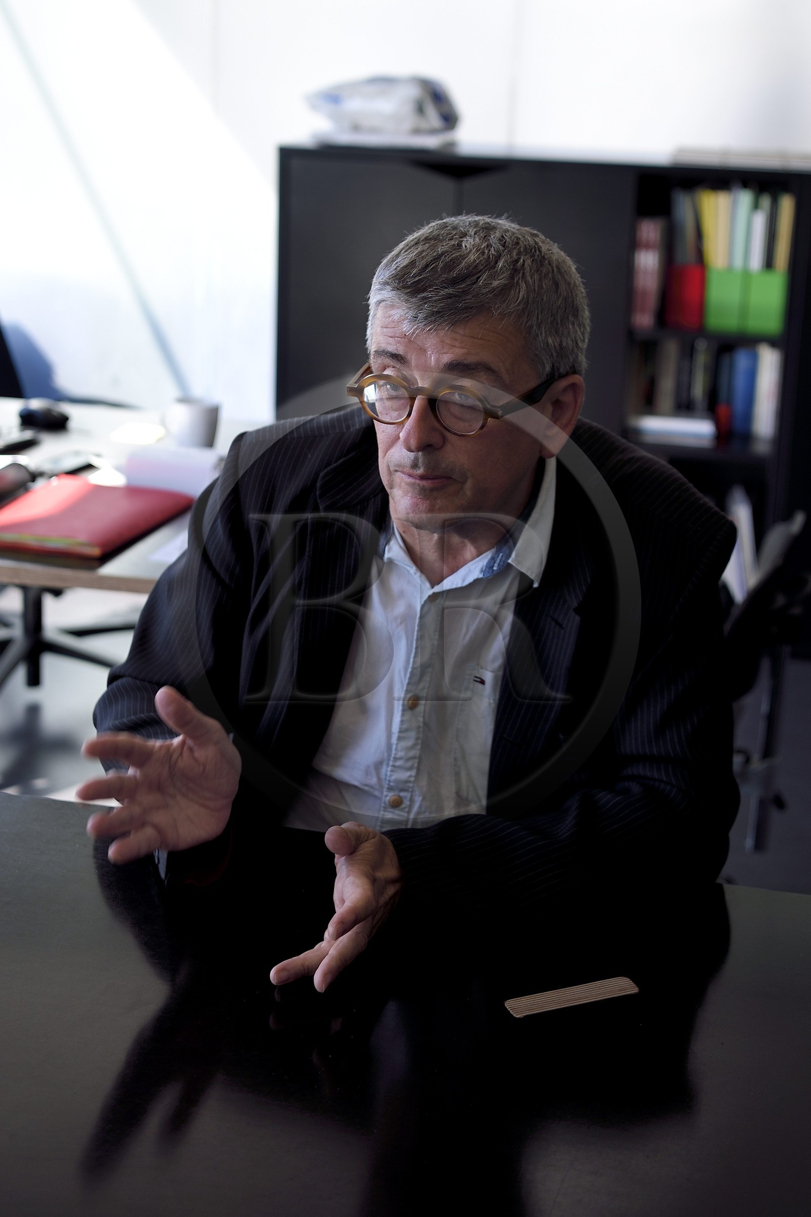 France, Bouches-du-Rhône (13), Marseille, MuCEM (Musée des civilisations de l'Europe et de la Méditerranée) par les architectes Rudy Ricciotti et R. Carta, son directeur Jean-François Chougnet
