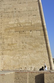 Egypte, Haute Egypte, vallée du Nil, environs de Louxor, nécropole thébaine classée Patrimoine Mondial de l'UNESCO, Thèbes Ouest, Medinet Habou, temple de Ramses III