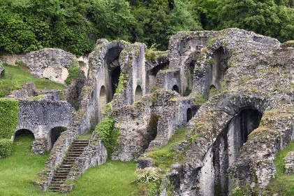 France, Charente-Maritime (17),  Saintonge, Saintes, amphithéâtre gallo-romain appelé localement les Arènes de Saintes, sa construction commence sous le règne de Tibère et s'achève sous le règne de Claude, vers 40 après JC, 127 mètres de long sur 102 de large, il pouvait accueillir près de 15 000 spectateurs