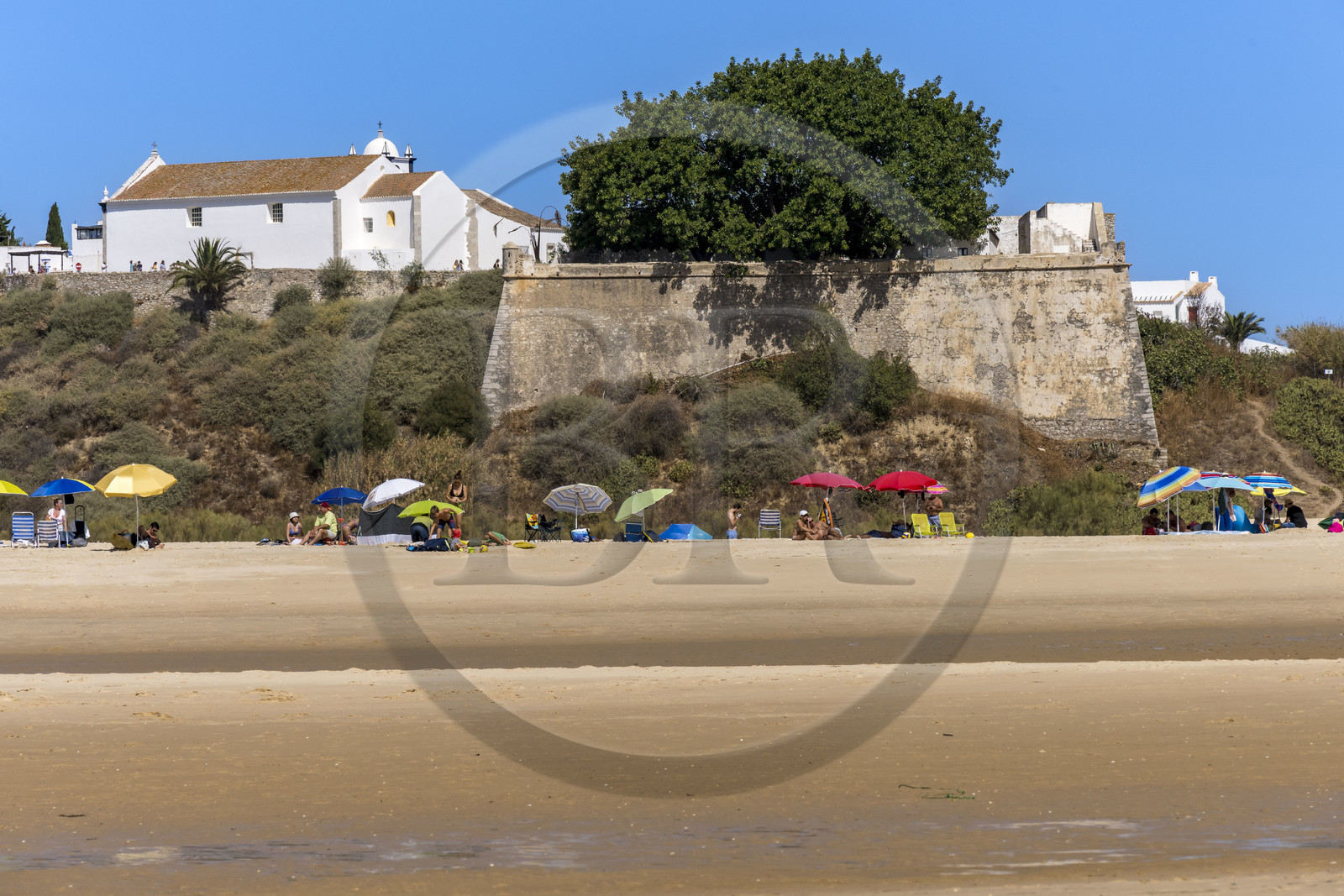 Portugal, Algarve, Parc Naturel de la Ria Formosa, Tavira, forteresse du village de Cacela Velha