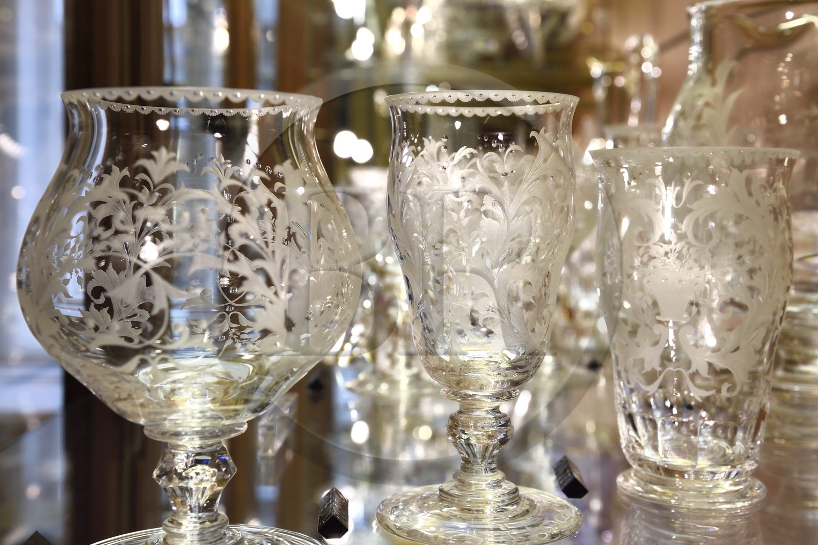 République Tchèque, Prague, Nove Mesto, la cristallerie Moser, verre en cristal de Bohême