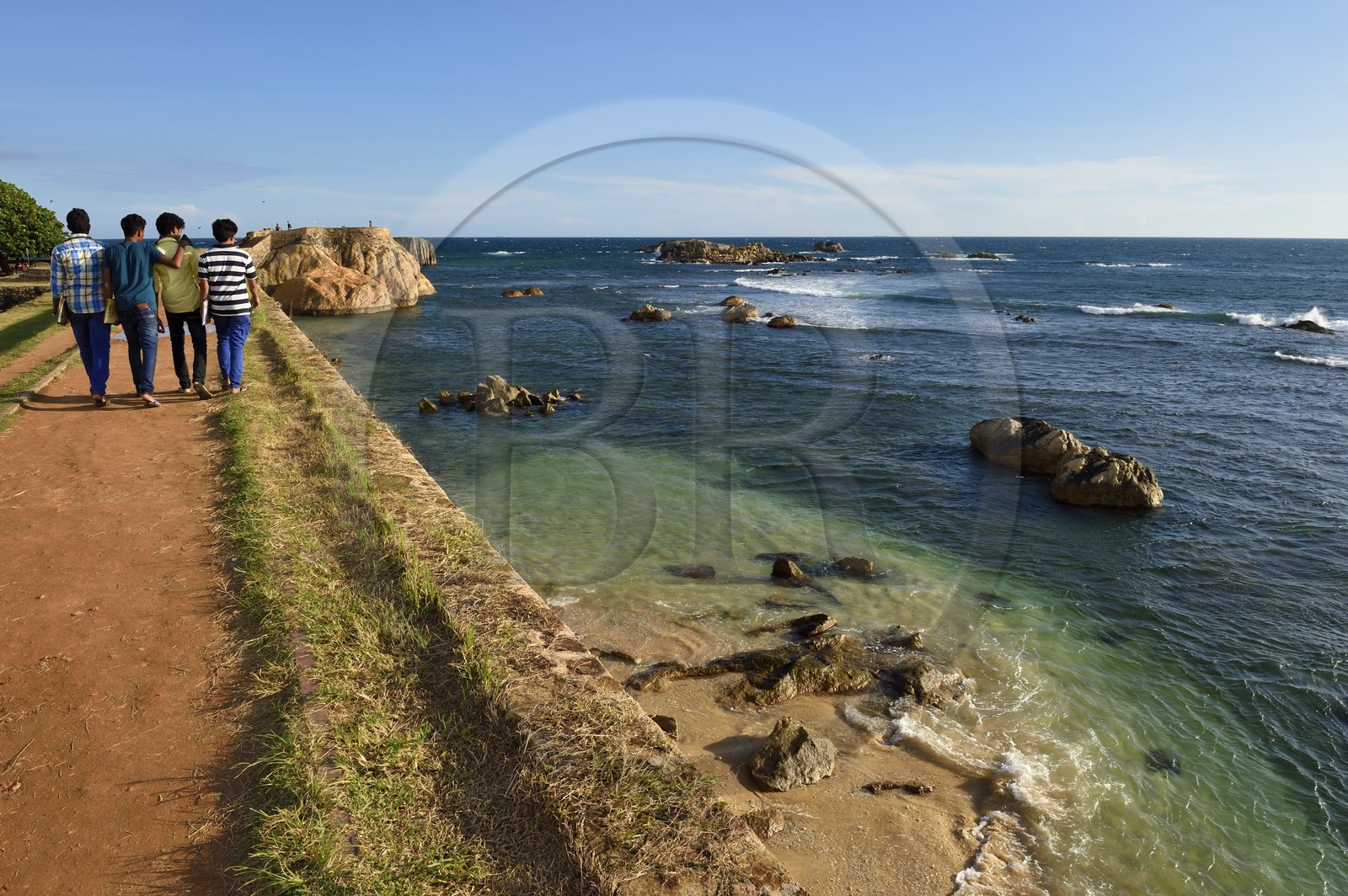Sri Lanka, Province du Sud, Fort de Galle, classé Patrimoine Mondial de l'UNESCO, remparts maritimes de la ville fortifiée Sri Lanka, Province du Sud, Fort de Galle, classé Patrimoine Mondial de l'UNESCO, remparts maritimes de la ville fortifiée