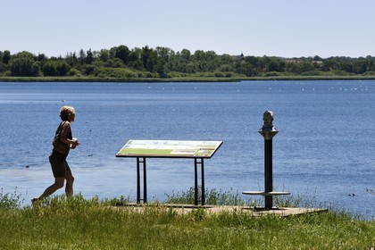 France, Meuse, Regional Natural Park of Lorraine, Lachaussée Pond, observation point of the ESAT