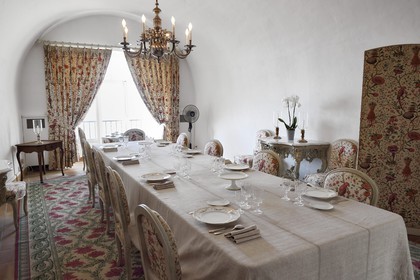 France, Var, Bormes les Mimosas, Brégancon Fort, official residence of the President of the Republic, pageantry dining room