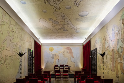 France, Alpes-Maritimes, Menton, the City Hall, the wedding room entirely decorated by Jean Cocteau in 1957