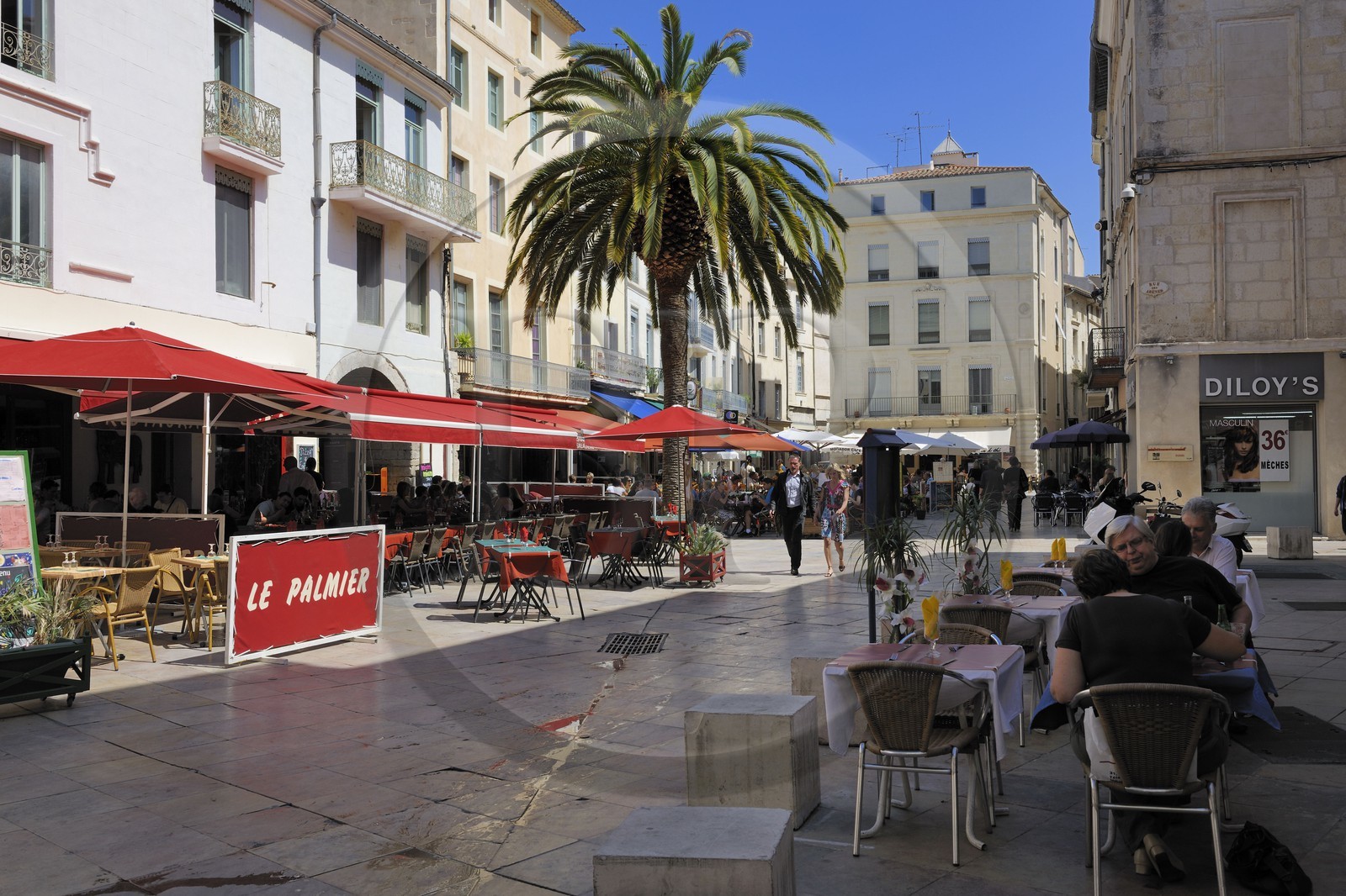 France, Gard (30), Nimes, la place du Marché