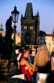 République Tchèque, Prague, le Pont Charles sur la Vltava