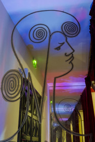 France, Alpes-Maritimes, Menton, the City Hall, the wedding room entirely decorated by Jean Cocteau in 1957, representation of Marianne