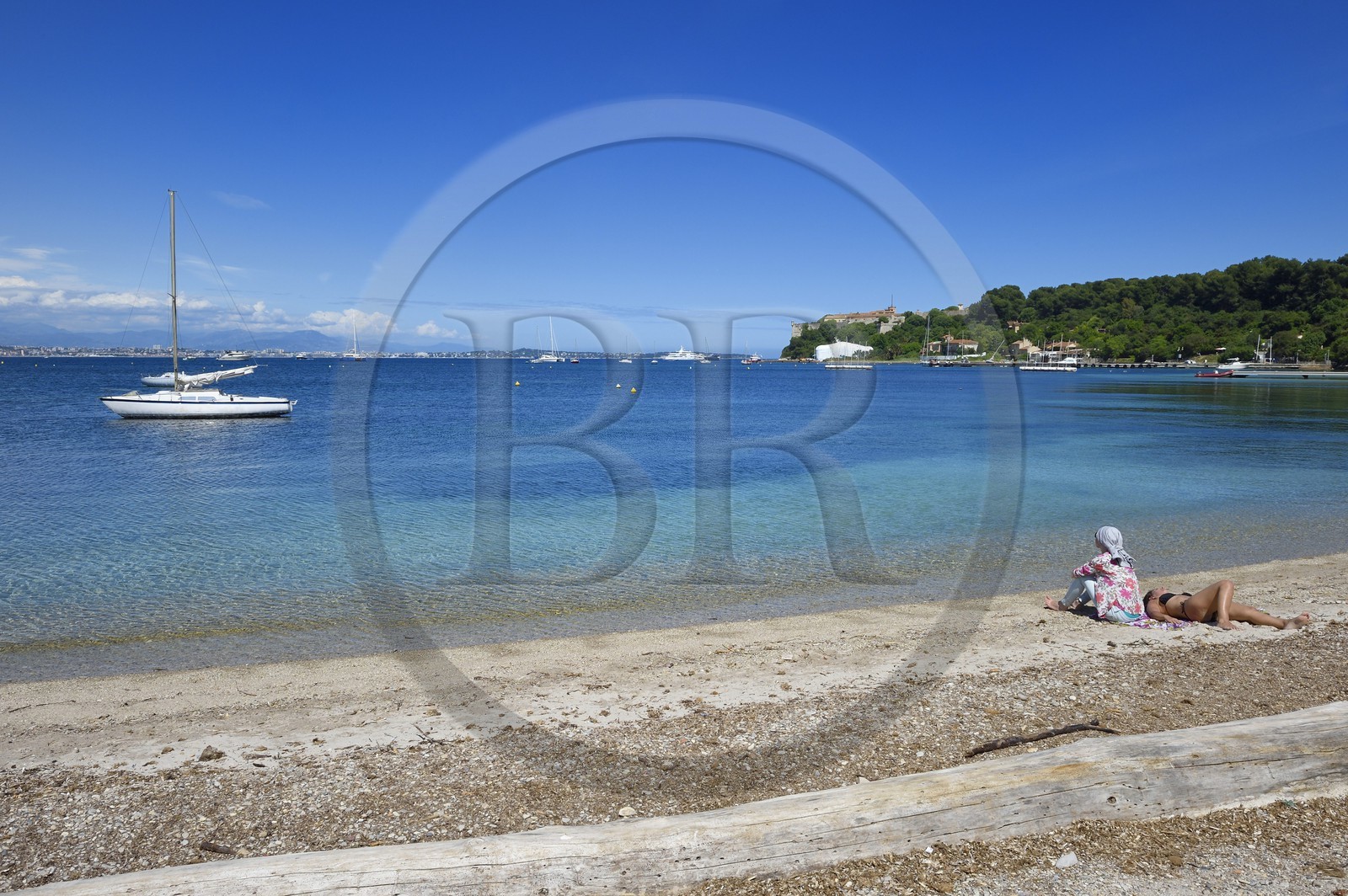France, Alpes-Maritimes, Lerins Islands, Sainte-Marguerite island, the Bateguier beach and the Vauban fort