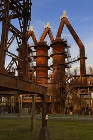 France, Moselle, Fensch Valley, Uckange steel mill, Blast furnace U4 park, building of the gas cleaning