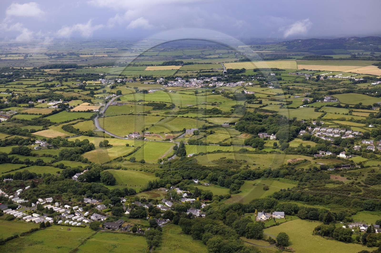 Royaume-Uni, Angleterre, Pays de Galles, Anglesey, Benllech sur la côte nord (vue aérienne)