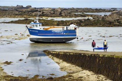 France, Finistère (29), Pays des Abers, Plouguerneau, port de la Pointe du Kastell Ac'h