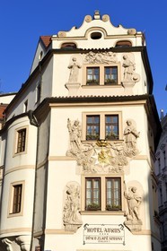 Czech Republic, Prague, historical centre listed as World Heritage by UNESCO, Stare Mesto District, Hotel Aurus facade