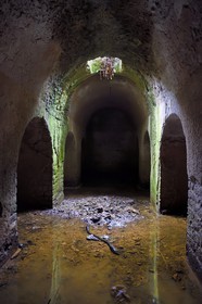 France, Var, Frejus, Forum Julii, remnant of the cistern of the Augustan era under the platform where was located the Roman administrative city