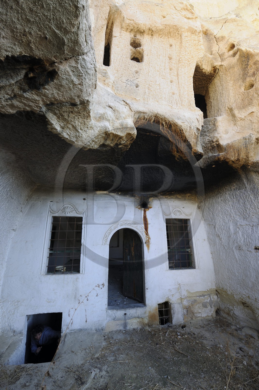 Turquie, Anatolie Centrale, province de Nevsehir, Cappadoce classée Patrimoine Mondial de l'UNESCO, Ürgüp, anciennes maisons troglodytiques