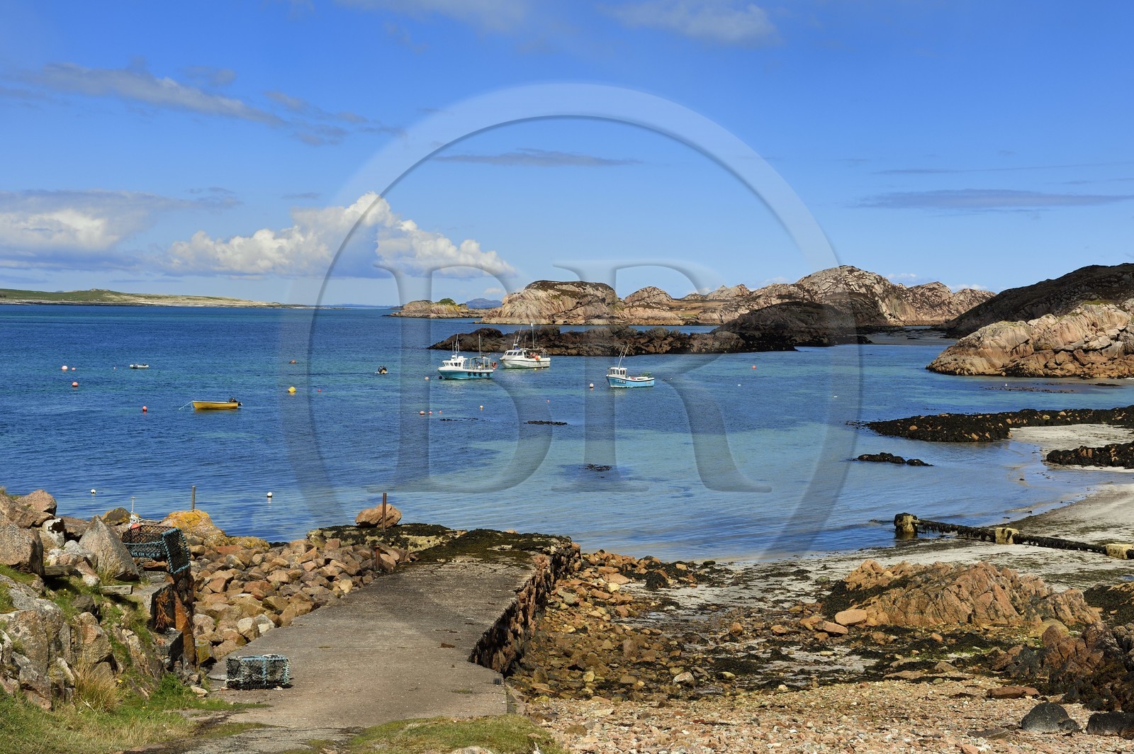 Royaume-Uni, Ecosse, Highland, Hébrides intérieures, the Ross of Mull à l'extrème sud-ouest de l'Ile de Mull, Fionnphort qui fait face à l'Ile d'Iona
