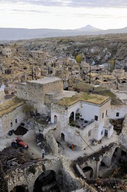 Turkey, Central Anatolia, Nevsehir Province, Cappadocia listed as World Heritage by UNESCO, Ortahisar (aerial view)