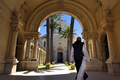 France, Alpes-Maritimes, Lerins Islands, Saint-Honorat island, Abbey of Lerins, the abbey church and monastery