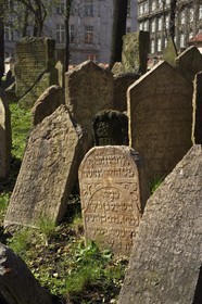 République Tchèque, Prague, centre historique classé Patrimoine Mondial de l'UNESCO, quartier juif de Josefov, cimetière juif