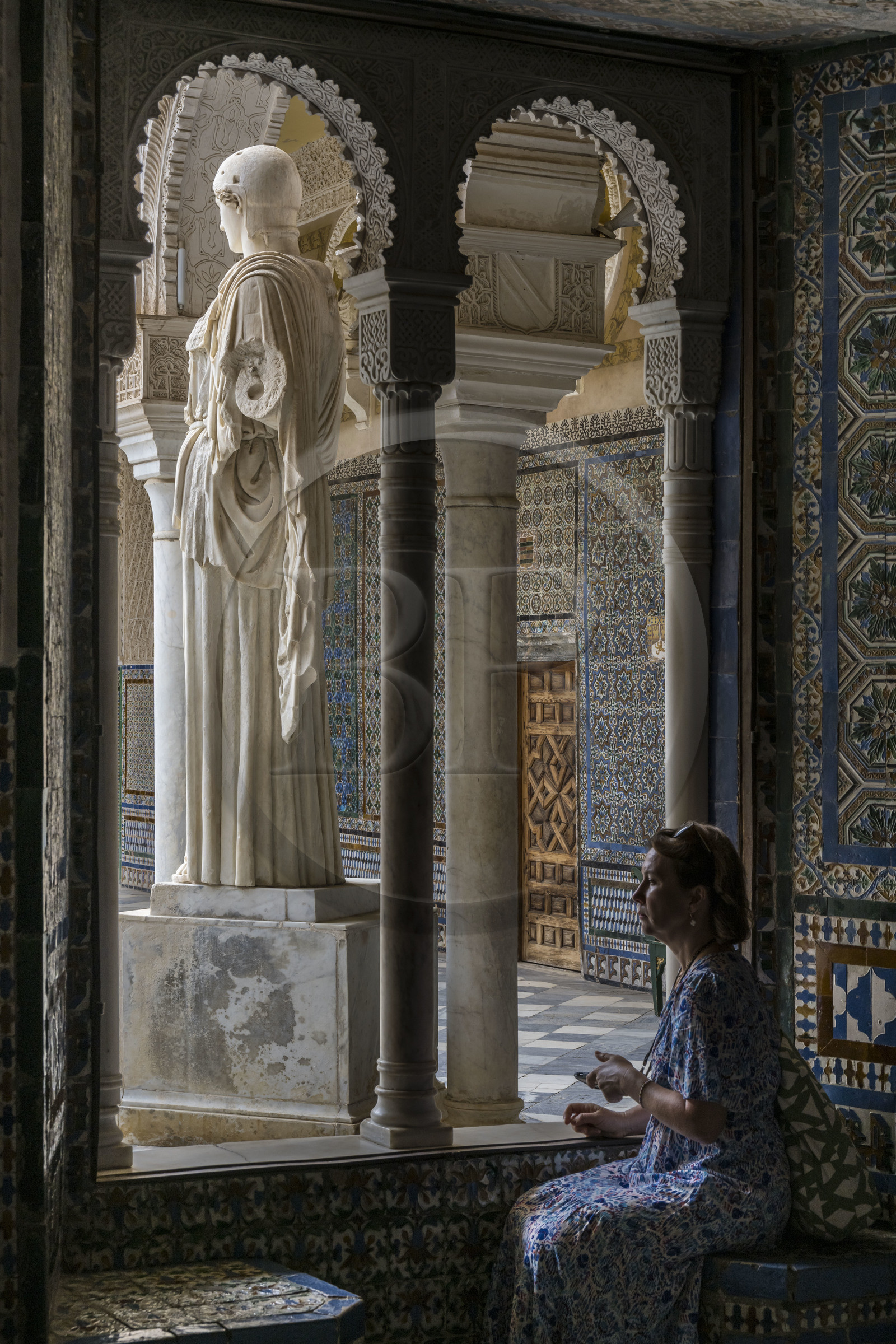 Espagne, Andalousie, Séville, la Casa de Pilatos (la maison de Pilate), palais de style mudéjar