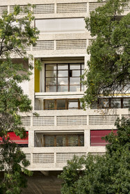France, Bouches-du-Rhône (13), Marseille, oeuvre architecturale de Le Corbusier, classée Patrimoine Mondial de l'UNESCO, la Cité Radieuse par l'architecte Le Corbusier bordant le boulevard Michelet