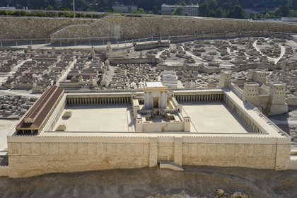 Israel, Jérusalem, quartier de Guivat Ram, musée d'Israel,   de Jérusalem à l'époque du Second Temple sous Hérode 1er le Grand, réplique du Temple d'Hérode