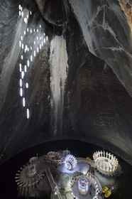 Romania, Transylvania, Cluj region, Turda, former Turda salt mine whose exploitation began in Roman times transformed into a leisure center and health, the underground lake