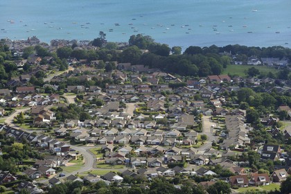 Royaume-Uni, Angleterre, Hampshire, Ile de Wight, Bembridge, quartier de Seaview (vue aérienne)