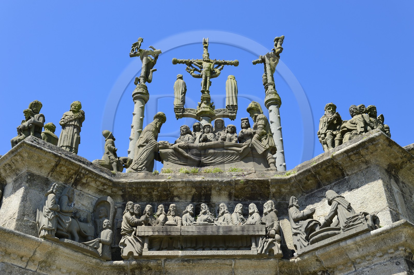 France, Finistère (29), Pleyben, le calvaire dans l'enclos paroissial