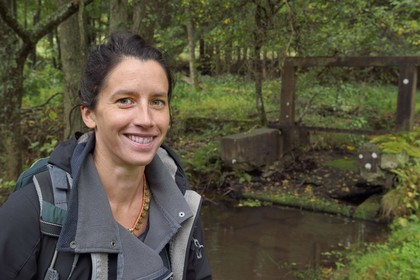 France, Bas Rhin, Northern Vosges Regional Natural Park, Niedersteinbach, Marie L'Hospitalier, in charge of the Natura 2000 mission within the Northern Vosges Regional Natural Park