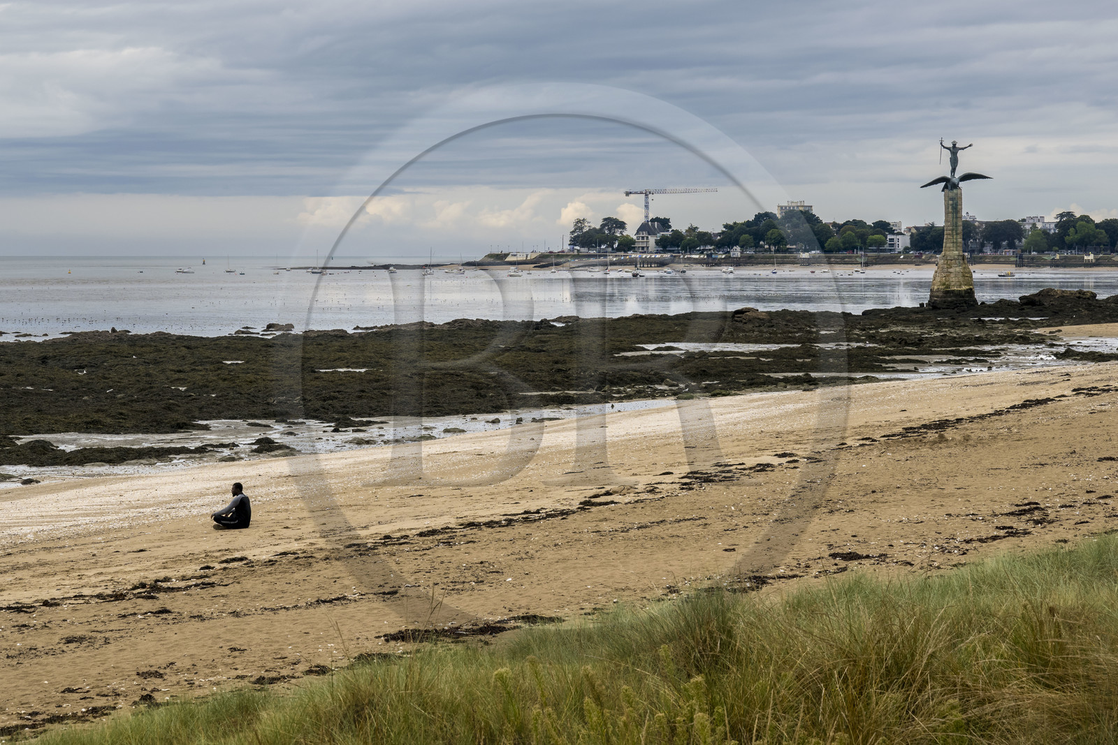 France, Loire-Atlantique (44), Estuaire de la Loire, Saint-Nazaire, Monument Americain appelé Sammy édifié en mémoire du débarquement américain du 26 juin 1917 à Saint-Nazaire sur le front de mer