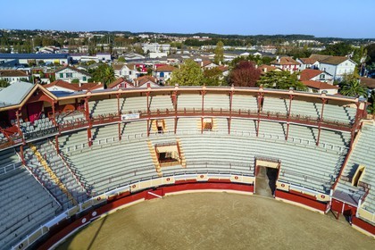 France, Pyrenees Atlantiques, Basque Country, Bayonne, the arenas (aerial view)