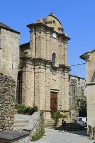 France, Haute-Corse (2B), région de la Casinca en Castagniccia, village de Loreto di Casinca, l’église baroque Sant’Andria