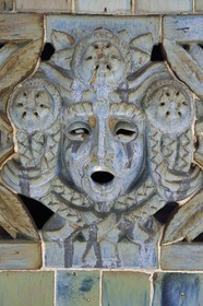 France, Meurthe-et-Moselle, Nancy, round swimming pool of Thermal Nancy, glazed stoneware patterns